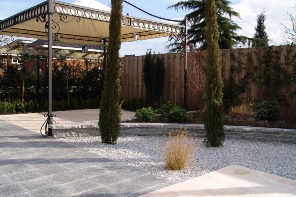 Terrasse med marmor fliser